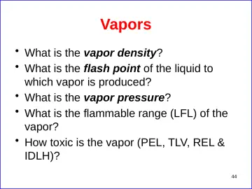 Slide 44: Vapors