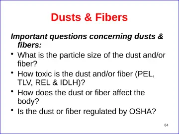 Slide 64: Dusts & Fibers