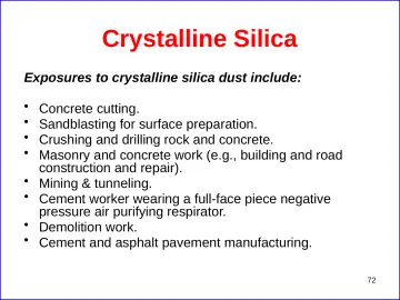 Slide 72: Crystalline Silica