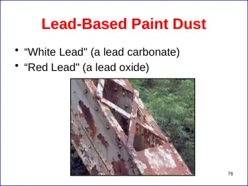 Slide 76: Lead-Based Paint Dust