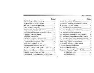 Page 3: Table of Contents