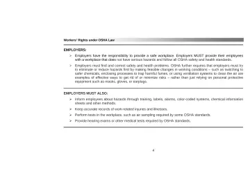 Page 8: Workers’ Rights under OSHA Law