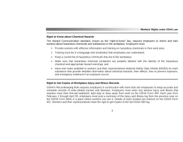 Page 9: Workers’ Rights under OSHA Law