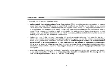 Page 12: Filing an OSHA Complaint