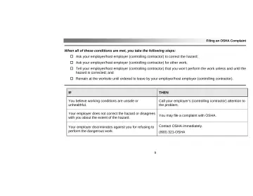 Page 13: Ask your employer/host employer (controlling contractor) to correct the hazard;