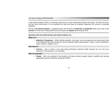 Page 14: Job Hazard Analysis (JHA) Overview