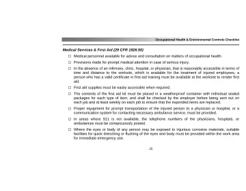 Page 29: Occupational Health & Environmental Controls Checklist