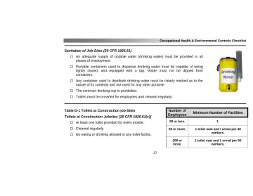 Page 31: Occupational Health & Environmental Controls Checklist
