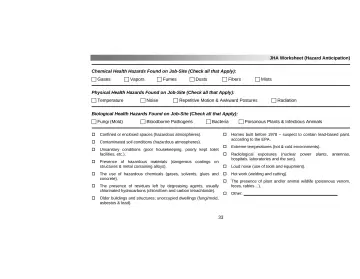 Page 37: JHA Worksheet (Hazard Anticipation)