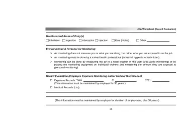 Page 39: JHA Worksheet (Hazard Evaluation)