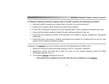 Page 51: Determine whether respirators are required due to hazards in the work environment.