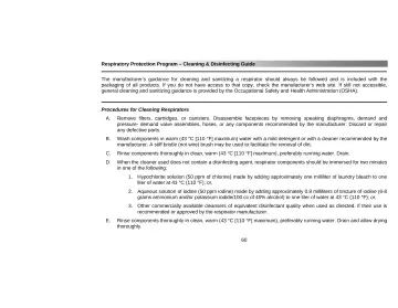 Page 64: Respiratory Protection Program – Cleaning & Disinfecting Guide