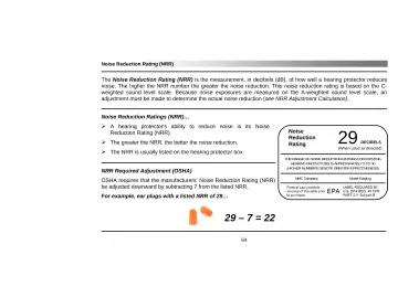 Page 68: A hearing protector's ability to reduce noise is its Noise