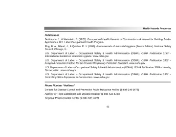 Page 96: Health Hazards Resources