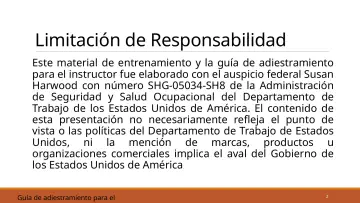 Slide 2: Limitación de Responsabilidad