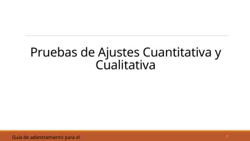 Slide 7: Pruebas de Ajustes Cuantitativa y Cualitativa