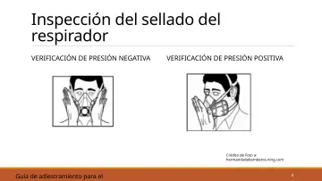 Slide 8: Inspección del sellado del respirador