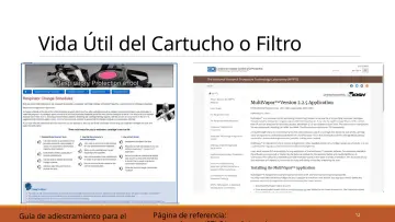Slide 12: Vida Útil del Cartucho o Filtro