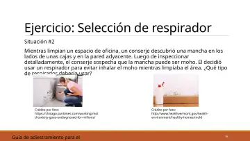 Slide 16: Ejercicio: Selección de respirador