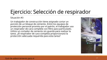 Slide 17: Ejercicio: Selección de respirador