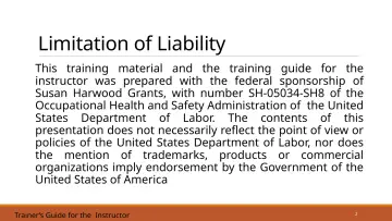 Slide 2: Limitation of Liability