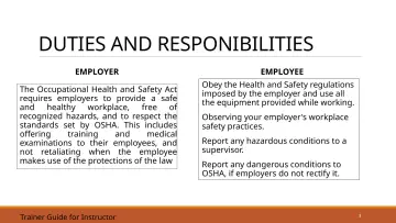 Slide 3: DUTIES AND RESPONIBILITIES