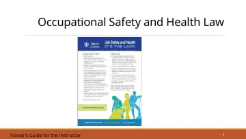 Slide 4: Occupational Safety and Health Law
