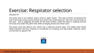 Slide 15: Exercise: Respirator selection