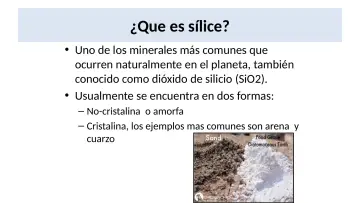 Slide 3: ¿Que es sílice?