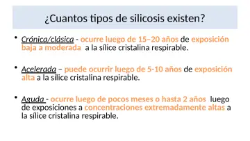 Slide 11: ¿Cuantos tipos de silicosis existen?