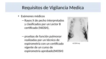 Slide 18: Requisitos de Vigilancia Medica