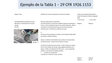 Slide 30: Ejemplo de la Tabla 1 – 29 CFR 1926.1153