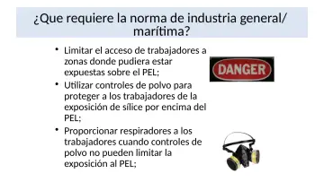 Slide 33: ¿Que requiere la norma de industria general/ marítima?