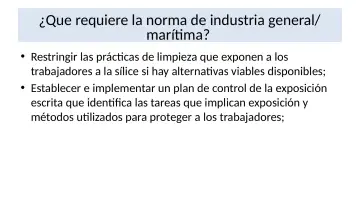 Slide 34: ¿Que requiere la norma de industria general/ marítima?