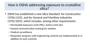 Slide 13: How is OSHA addressing exposure to crystalline silica?