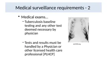 Slide 19: Medical surveillance requirements - 2