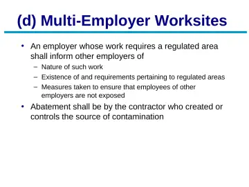 Slide 8: (d) Multi-Employer Worksites
