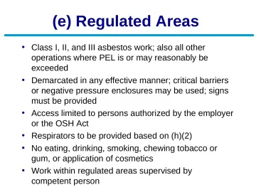 Slide 10: (e) Regulated Areas