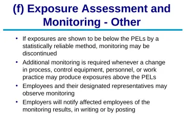 Slide 16: (f) Exposure Assessment and Monitoring - Other