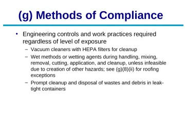 Slide 18: (g) Methods of Compliance