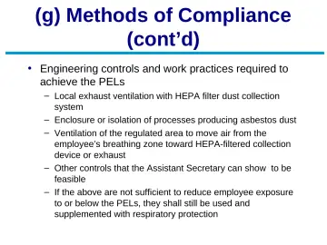 Slide 19: (g) Methods of Compliance (cont’d)