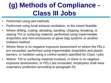 Slide 28: (g) Methods of Compliance - Class III Jobs