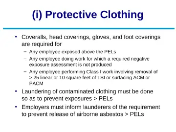 Slide 37: (i) Protective Clothing