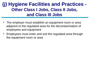 Slide 40: (j) Hygiene Facilities and Practices -