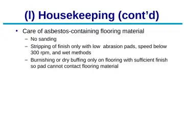 Slide 59: (l) Housekeeping (cont’d)
