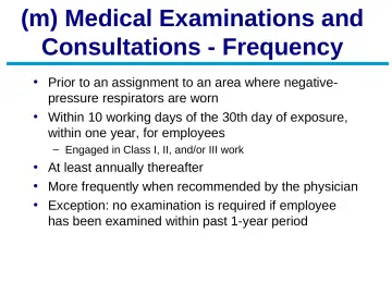Slide 63: (m) Medical Examinations and Consultations - Frequency