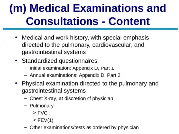 Slide 64: (m) Medical Examinations and Consultations - Content