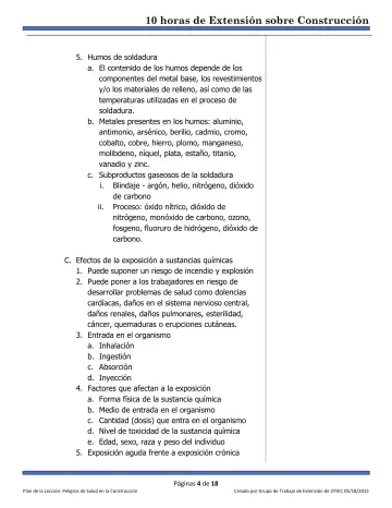 Page 4: 5. Humos de soldadura