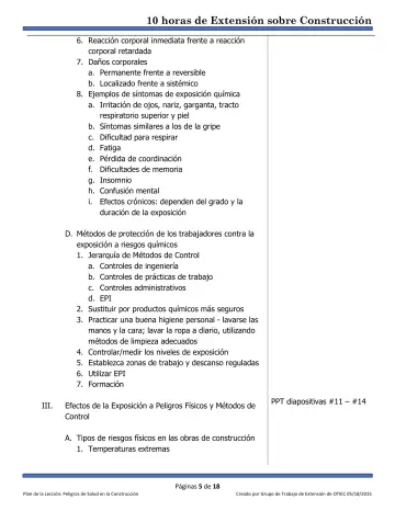 Page 5: 6. Reacción corporal inmediata frente a reacción corporal retardada