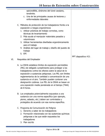 Page 14: epicondilitis, síndrome del túnel carpiano, tendinitis.